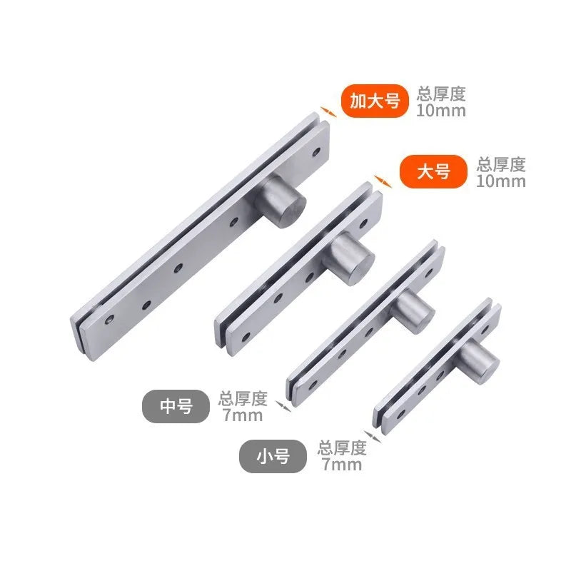 2pc Stainless Steel Rotating door Hinge 360 Degree Rotation Axis Up and Down Location Shaft Hidden Pivot Hareware Supplies
