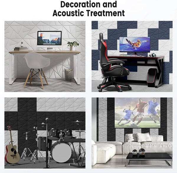 High Density Sound Proof Foam Acoustic Polyester Wall Panels For Studio Home Office