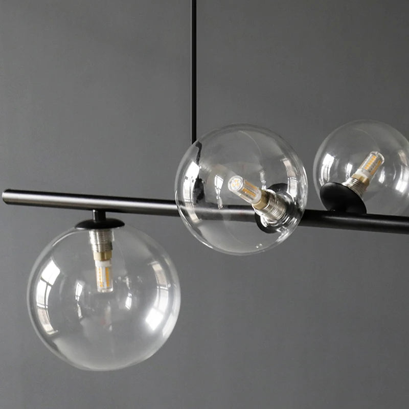 Nordic  Glass Ball Chandelier Light  Modern Dinning Room Light Fixture Decor Hanging Light  Suspension LED Lamp