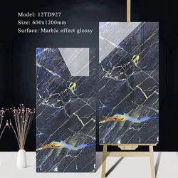 Glossy Glazed Polished Marble Look Porcelain Floor Tile