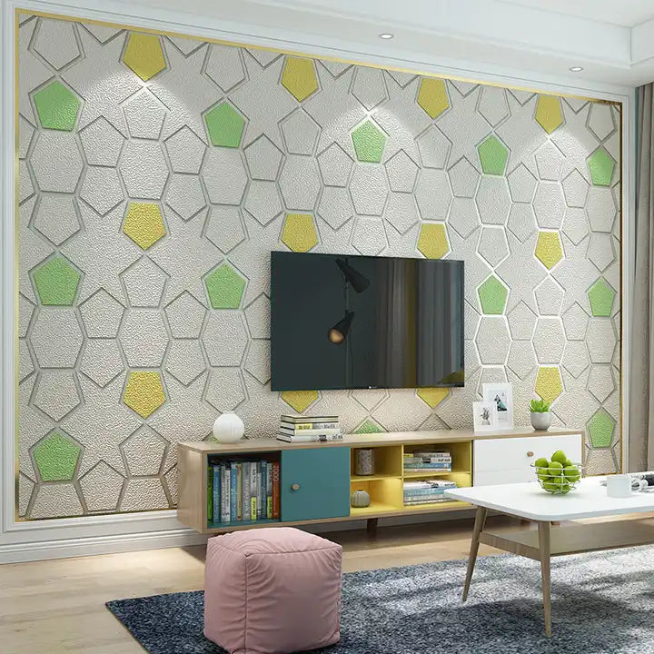 Simple Modern 3D Geometric Plaid Wallpaper