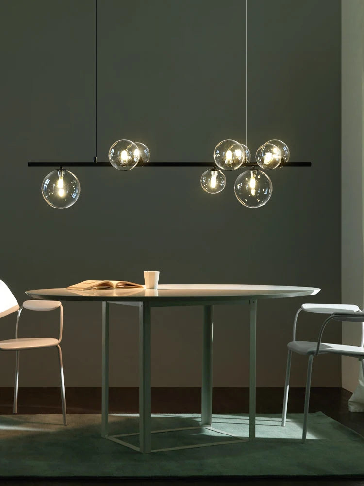 Nordic  Glass Ball Chandelier Light  Modern Dinning Room Light Fixture Decor Hanging Light  Suspension LED Lamp