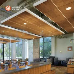 Natural Wood veneer Finish Interior Suspended Panel Ceiling