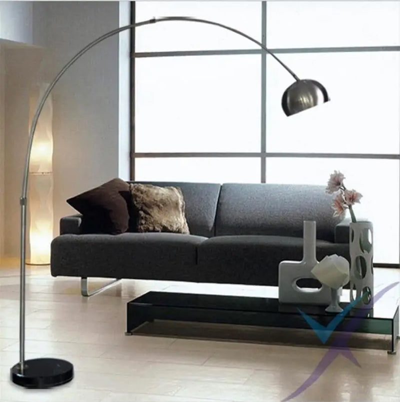 Stainless Steel Floor Lamp Living Room Lamp Nordic Lighting Creative Simple LED Remote Control Fishing Lamp Vertical Floor Lamp