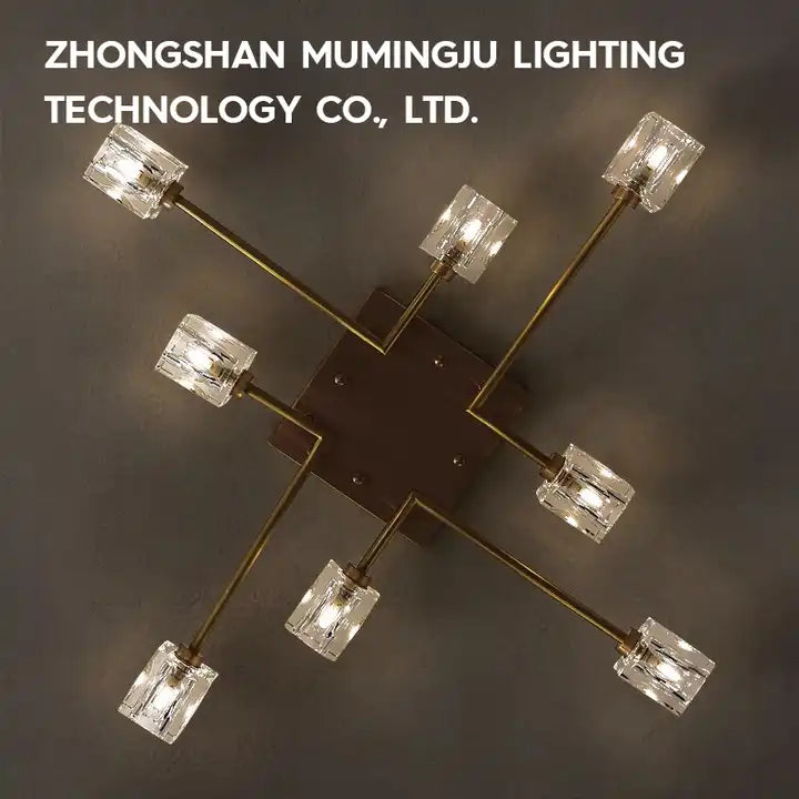 Luxurious Brass Minimalist LED Crystal Ceiling Light