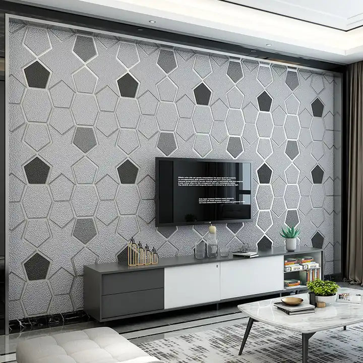 Simple Modern 3D Geometric Plaid Wallpaper
