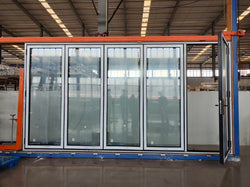 Thermal Break Aluminum Folding Fully Tempered Bi-folding Double Glass Door