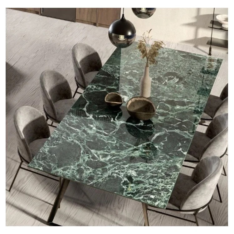 Verde Alpi Green Italian Marble Top Dining Table