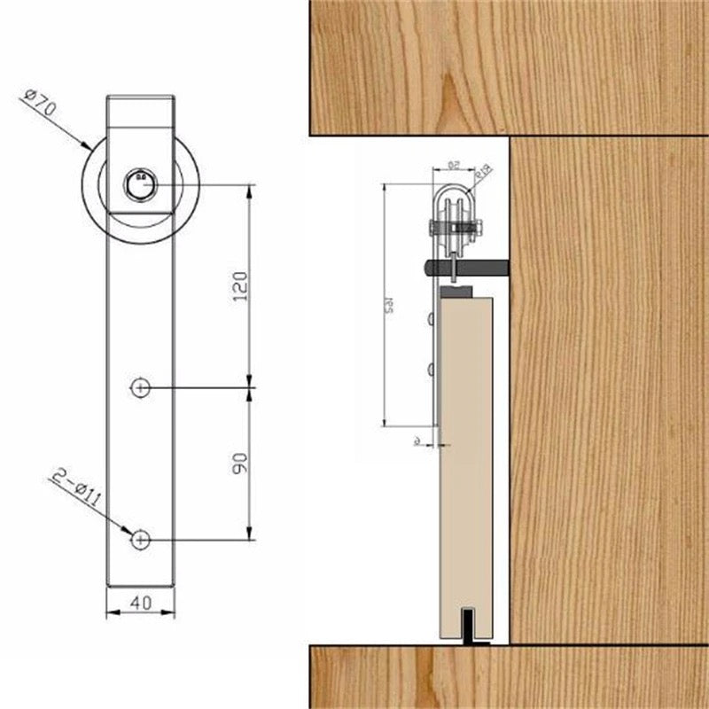 Rail Wooden Barn Door Removable Hardware Accessories
