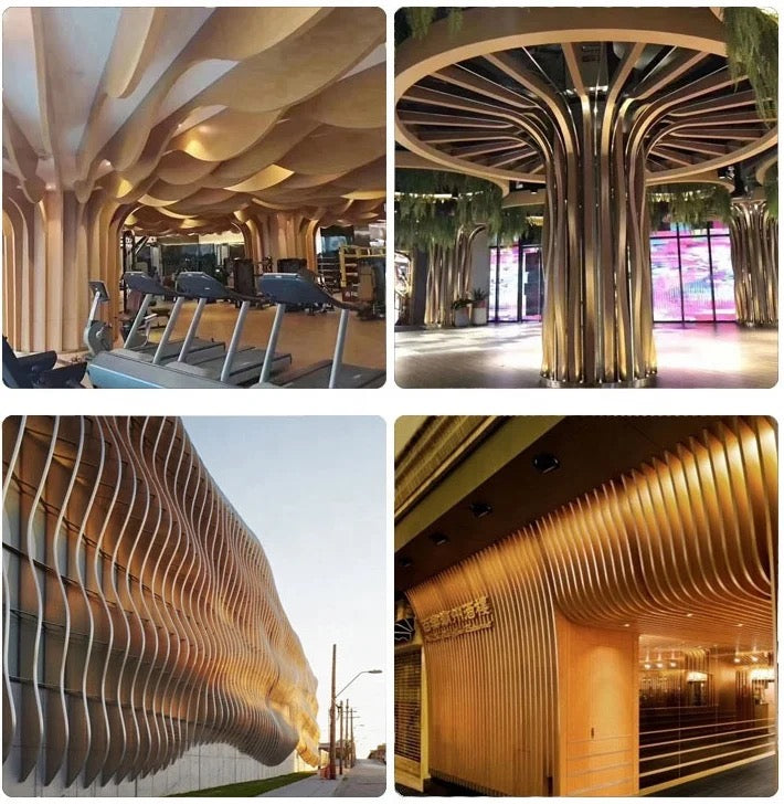 Metal Suspended Curved Wave Aluminum Artistic Ceiling