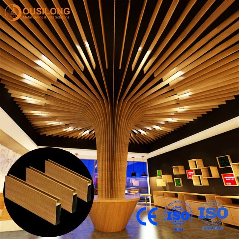 Metal Suspended Curved Wave Aluminum Artistic Ceiling