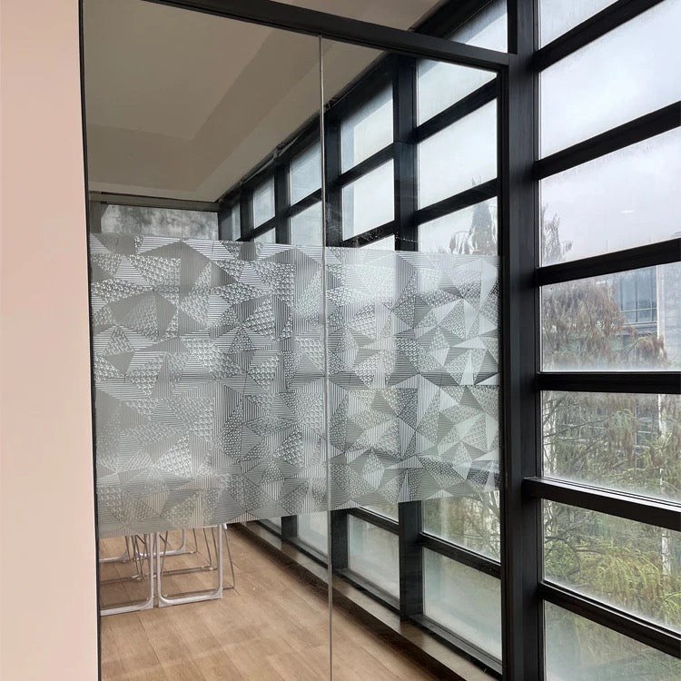 Privacy Control Frosted Triangular Pattern Modern Window Film