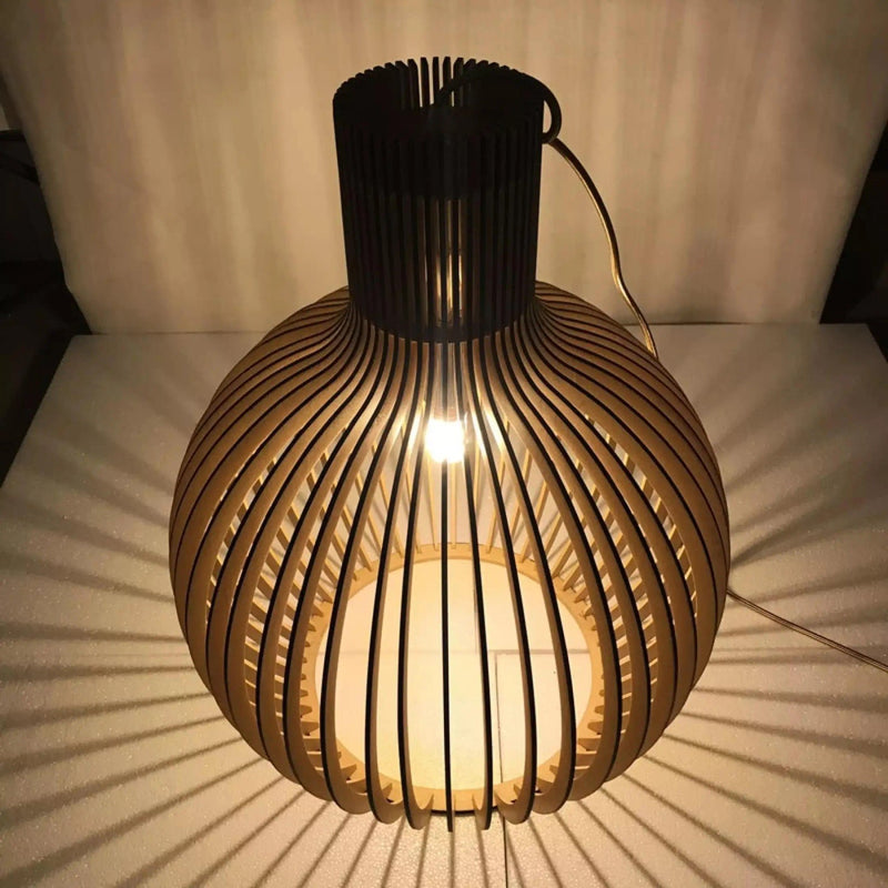 Wooden Art Bird Cage Tea House Restaurant Modern Pendant Chandelier Light