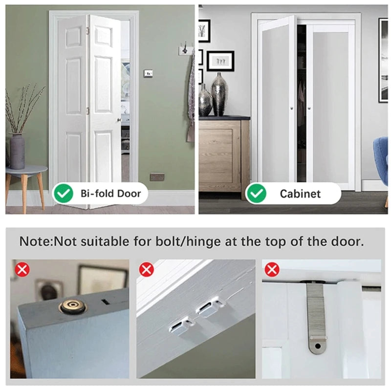 Metal Bifold Door Lock Easy to Use Double Door Lock Convenient Child Safety Lock A Practical Solution for Home Security