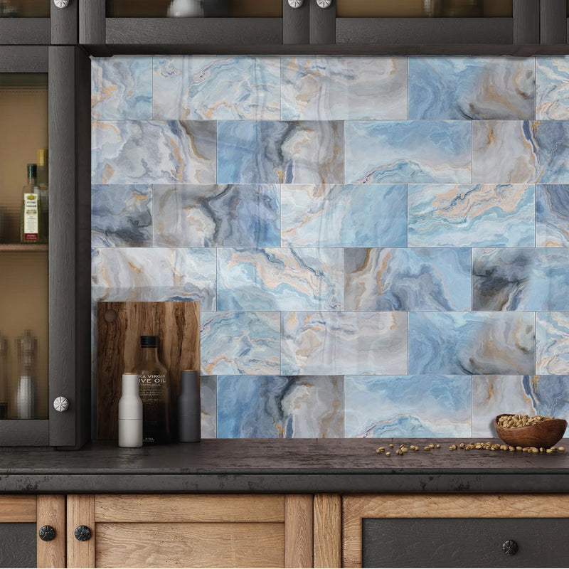 Self-Adhesive Vinyl Foam Marble Wall Sticker Wallpaper for Kitchen Bathroom