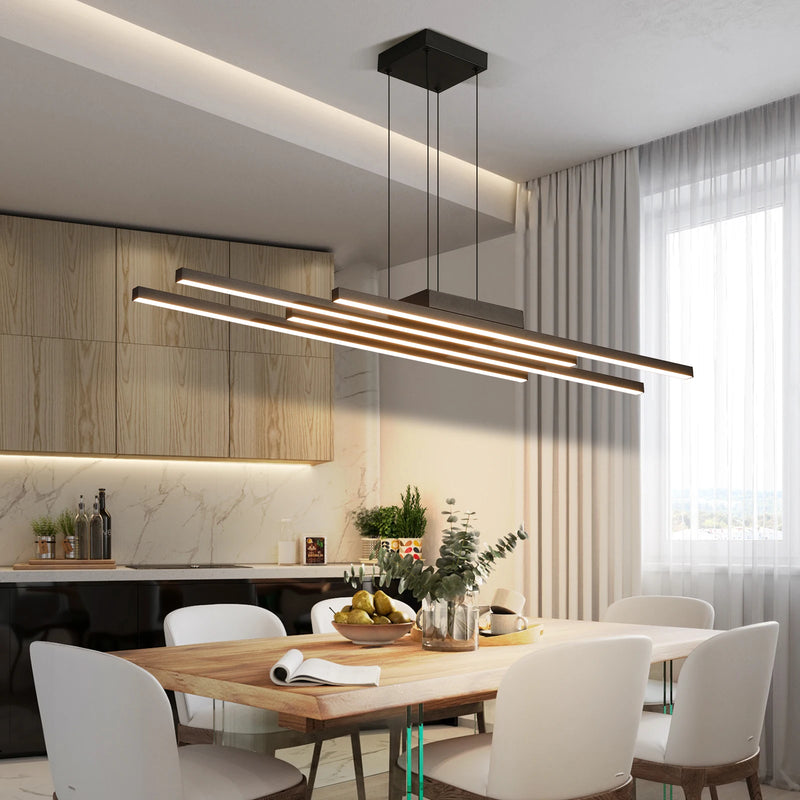 Black Nordic chandelier modern minimalist bar counter living room dining room light aluminum material LED lamp designer style