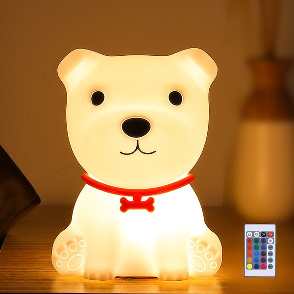 Cute Dog Touch Sensor Remote Control Children Kids Baby Bedroom Lamp