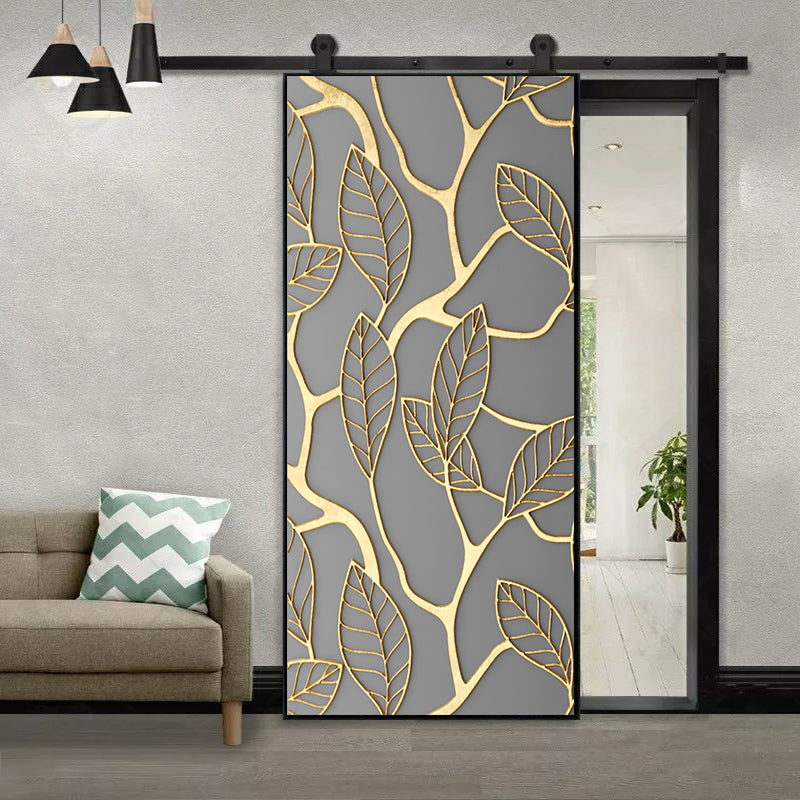 Luxury Golden Leaves Creative Door Sticker