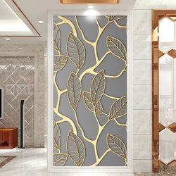 Luxury Golden Leaves Creative Door Sticker