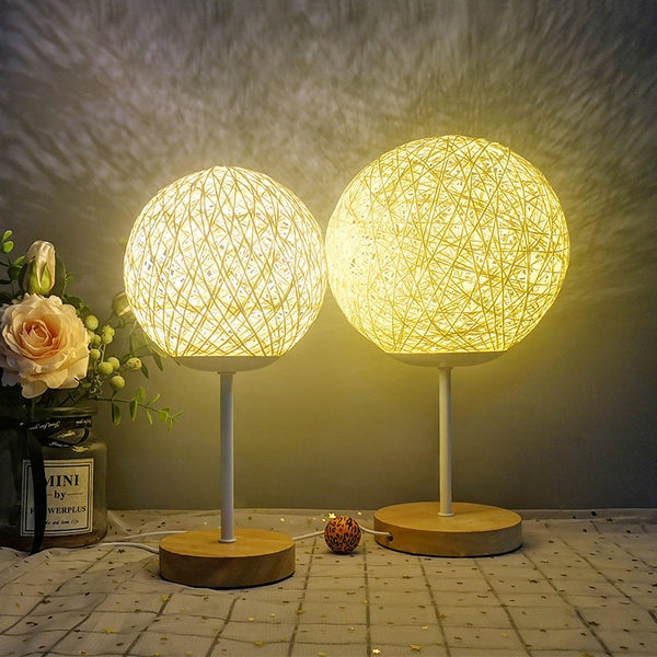Simple modern Wood Rattan Twine Ball Lights